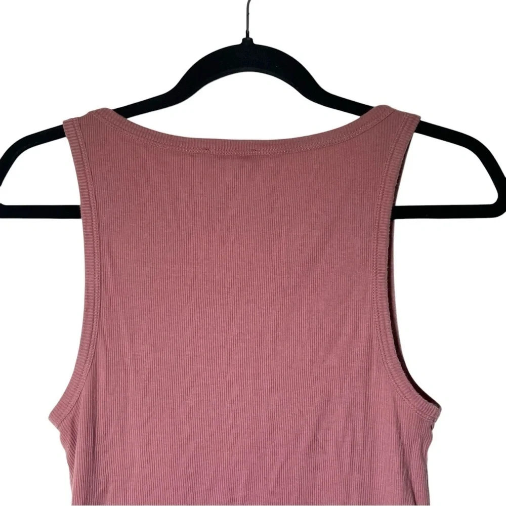 J Crew Pink Mauve Ribbed Cutaway Tank Top Medium